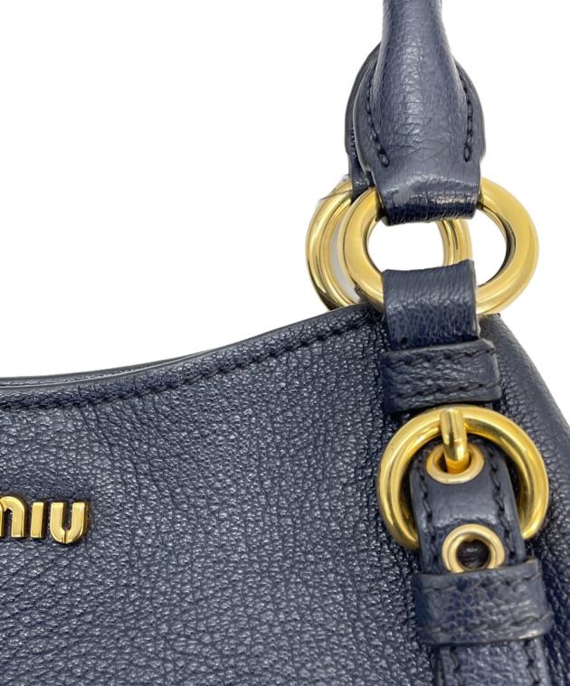 中古・古着通販】MIU MIU (ミュウミュウ) レザートートバッグ ネイビー