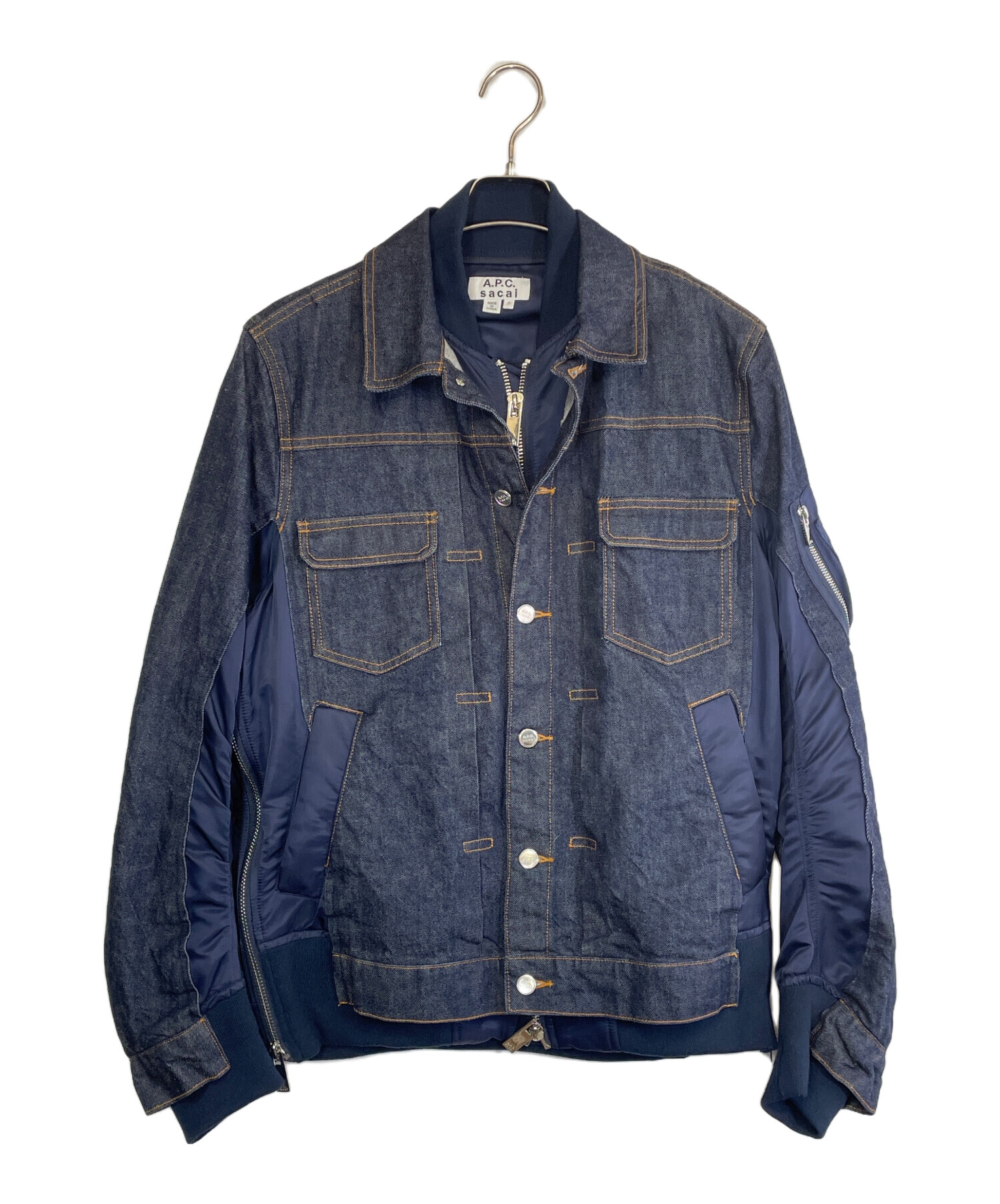 A.P.C. ダークデニムジャケット Sサイズ　古着 中古・古着通販】A.P.C. (アーペーセー) sacai (サカイ) ドッキング