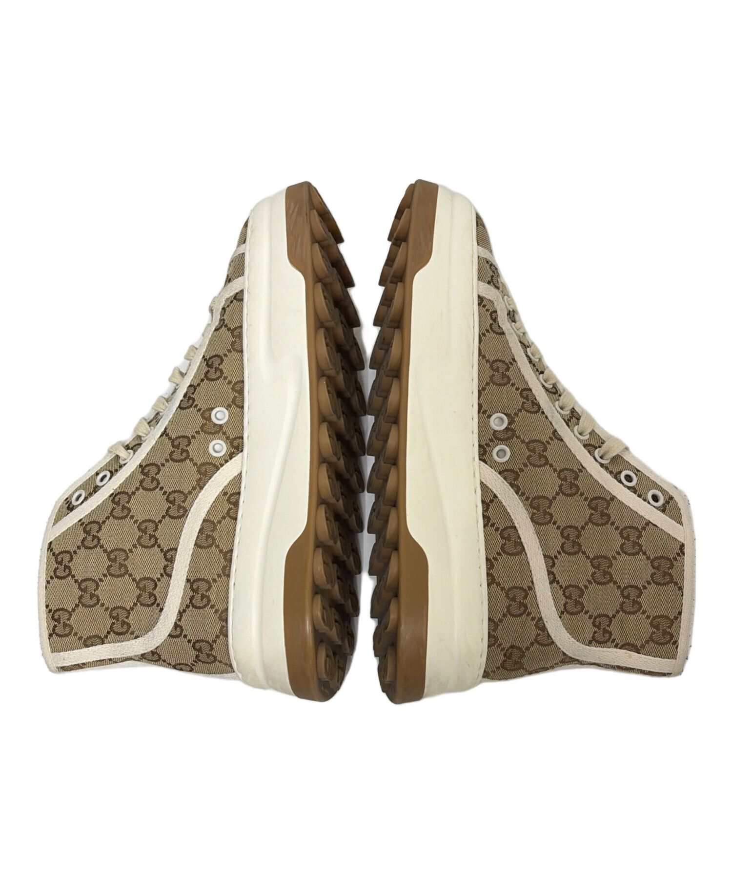 GUCCI GGキャンバス柄スニーカー 中古・古着通販】GUCCI (グッチ) GGキャンバススニーカー ブラウン