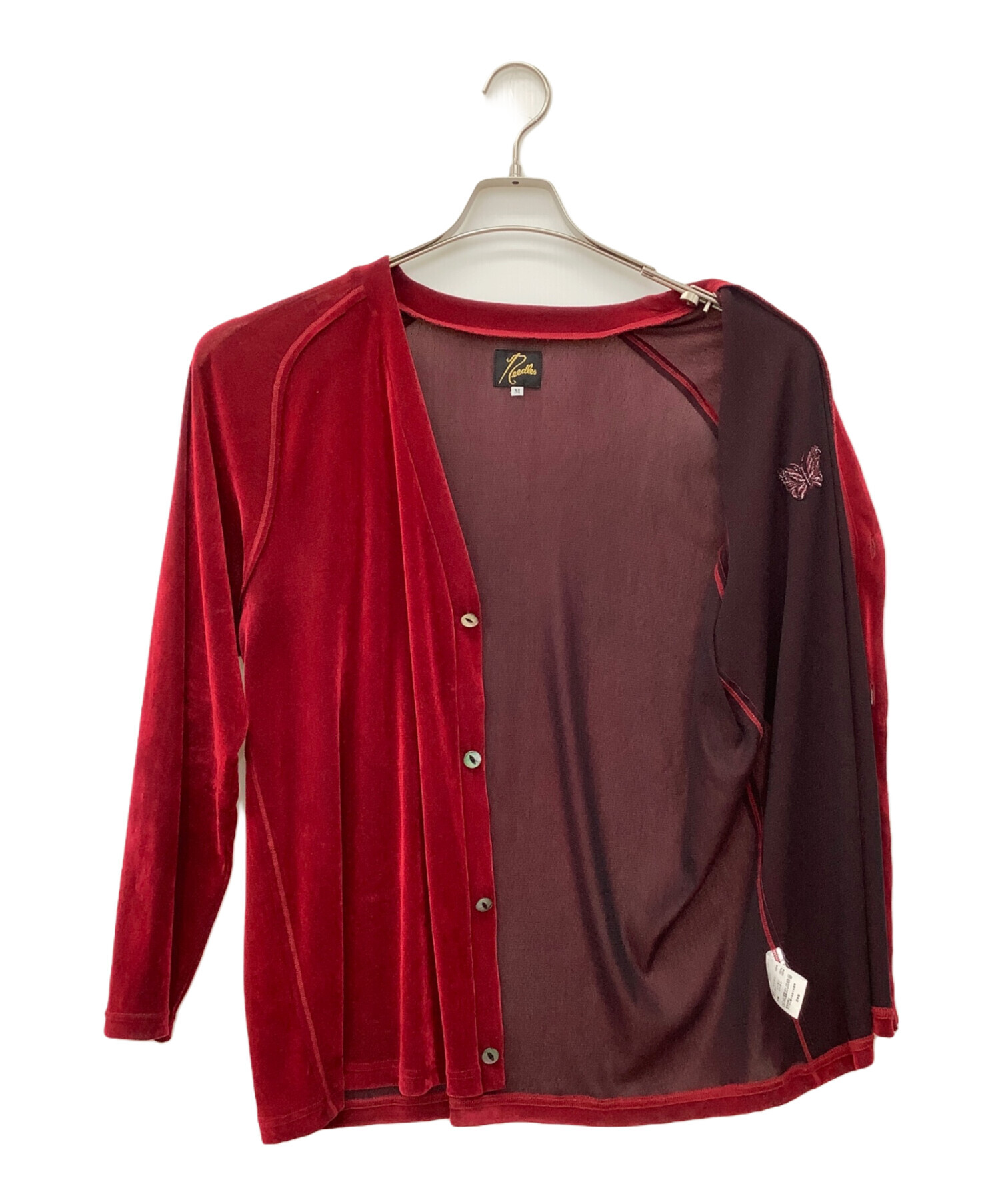 中古・古着通販】Needles (ニードルズ) Vネックカーディガン レッド