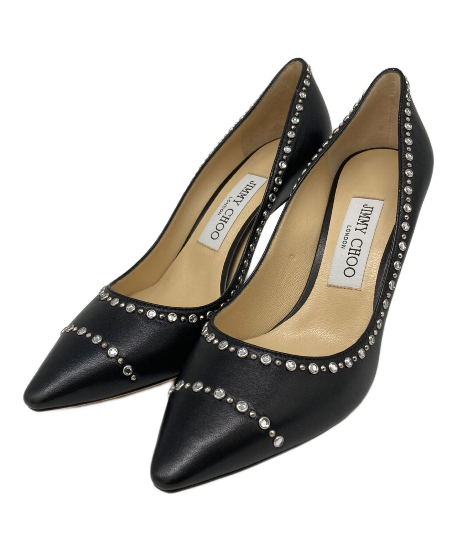 中古・古着通販】JIMMY CHOO (ジミーチュウ) ラインストーンパンプス