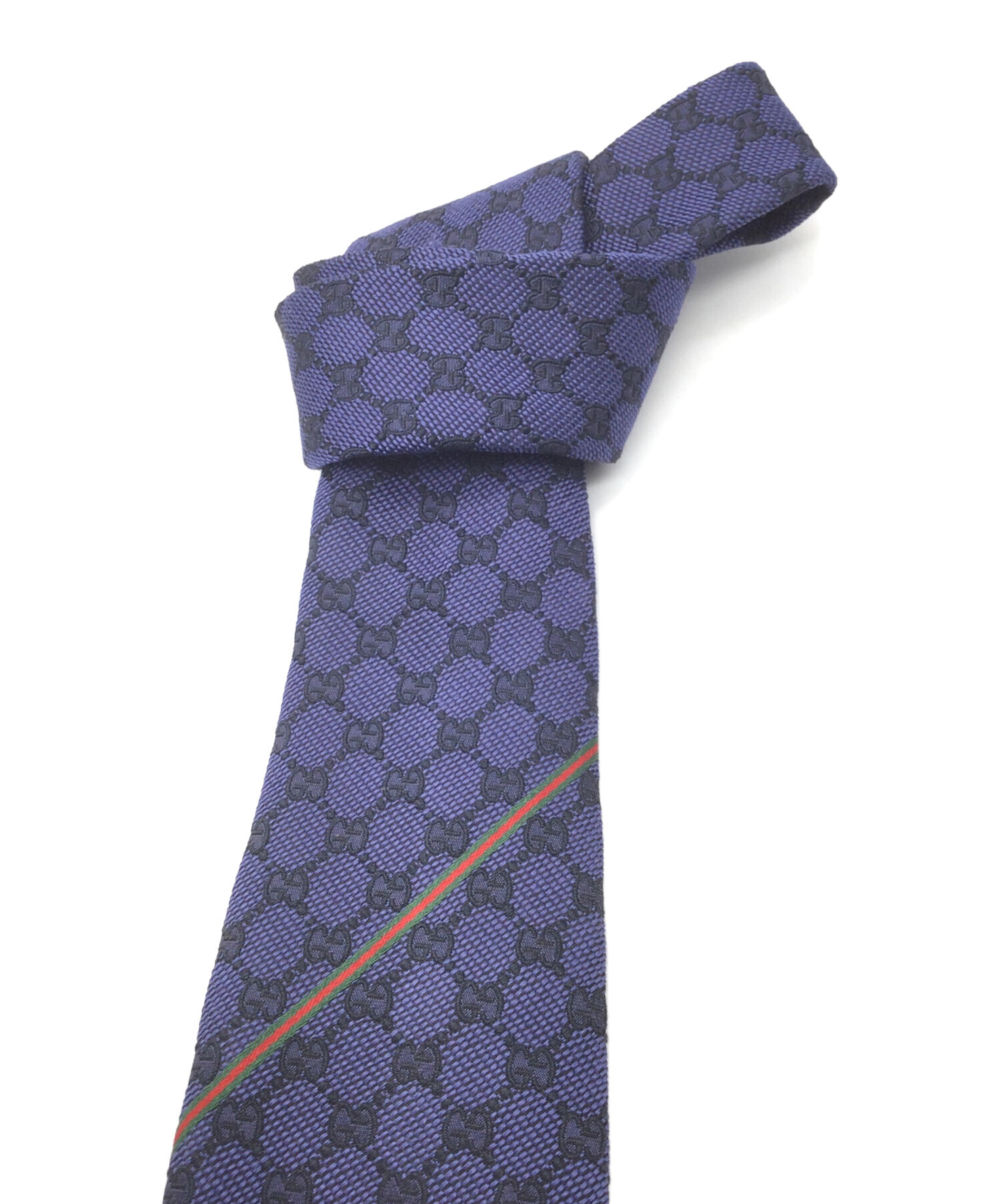 GUCCI ネクタイ ネイビー パターン 中古・古着通販】GUCCI (グッチ) GGパターンネクタイ ネイビー