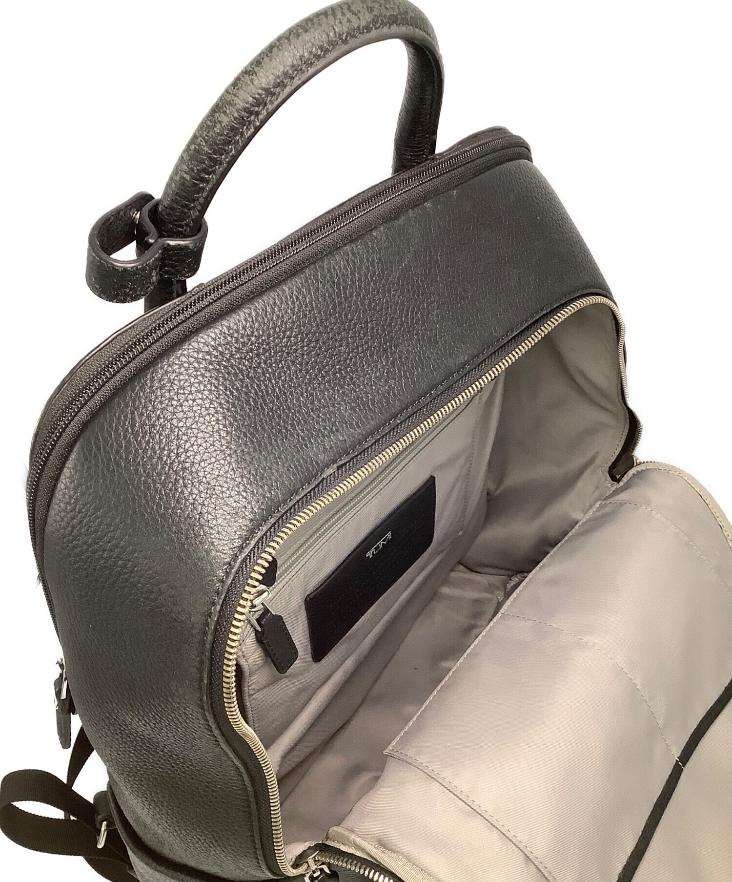 中古・古着通販】TUMI (トゥミ) レザーリュック ブラック