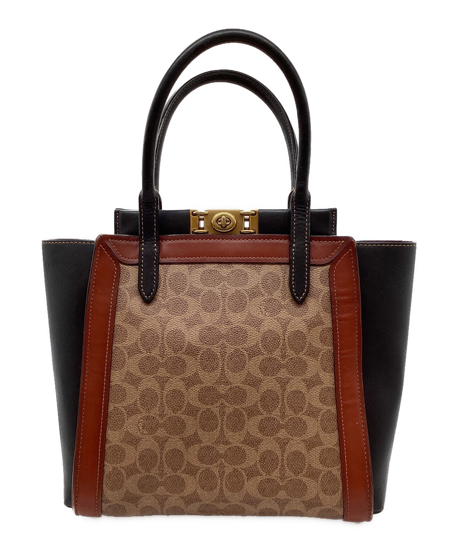 中古・古着通販】COACH (コーチ) トートバッグ ブラウン×ブラック 