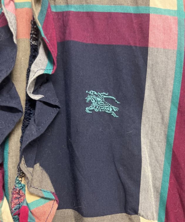 バーバリーブルーレーベル　半袖シャツワンピース　リボンベルト　ストライプ　フリル BLUE LABEL CRESTBRIDGE #snc ブルーレーベル クレストブリッジ