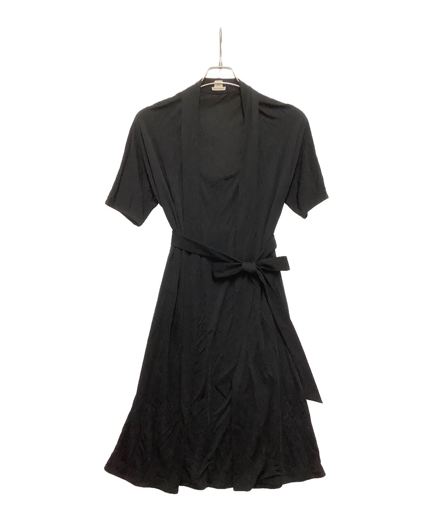 中古・古着通販】HERMES (エルメス) 半袖ワンピース ブラック サイズ  