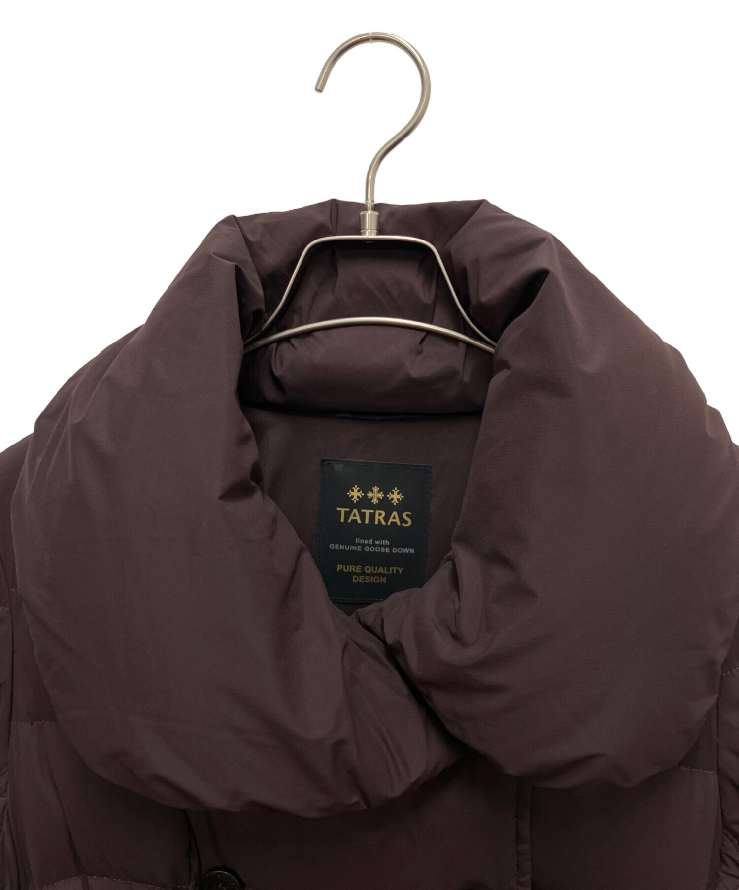 お得✨TATRAS アゴーニャ　女優襟　ベルト付　ダウンコート　ブラウン S TATRAS『AGOGNA-アゴーニャ』DRESS DOWN COATと呼ばれるエレガントな