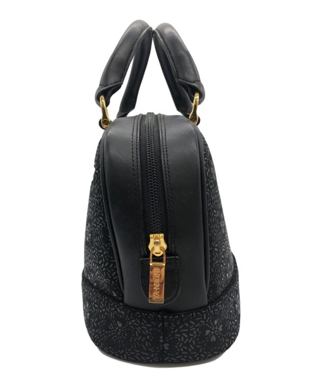 印傳屋の甲州印傳ボストンバッグ(未使用品) 中古・古着通販】印傳屋 (インデンヤ) ミニボストンバッグ ブラック