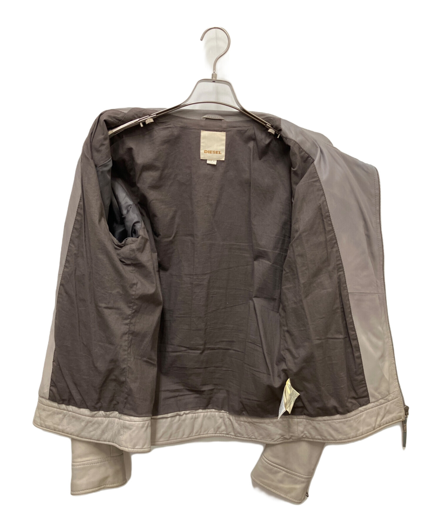 中古・古着通販】DIESEL (ディーゼル) レザージャケット グレー サイズ 