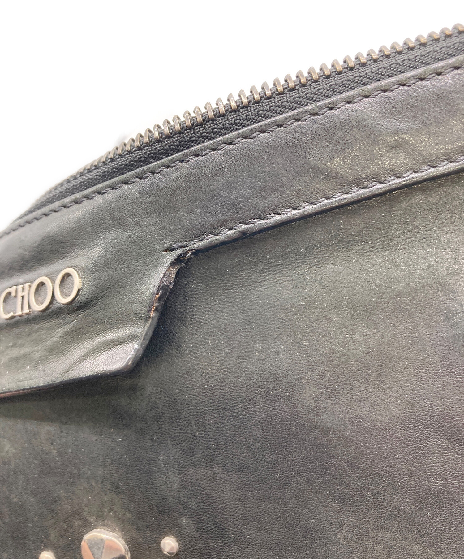 中古・古着通販】JIMMY CHOO (ジミーチュウ) スタッズクラッチバッグ