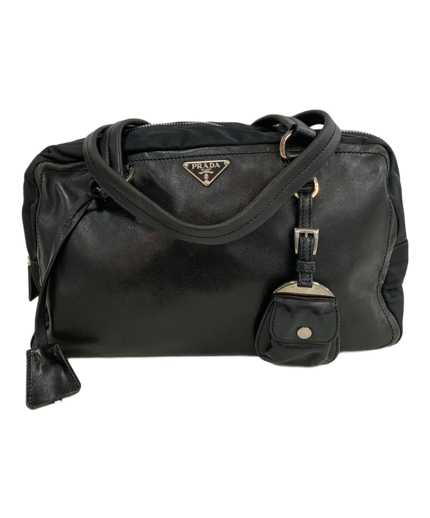 中古・古着通販】PRADA (プラダ) レザーハンドバッグ ブラック 