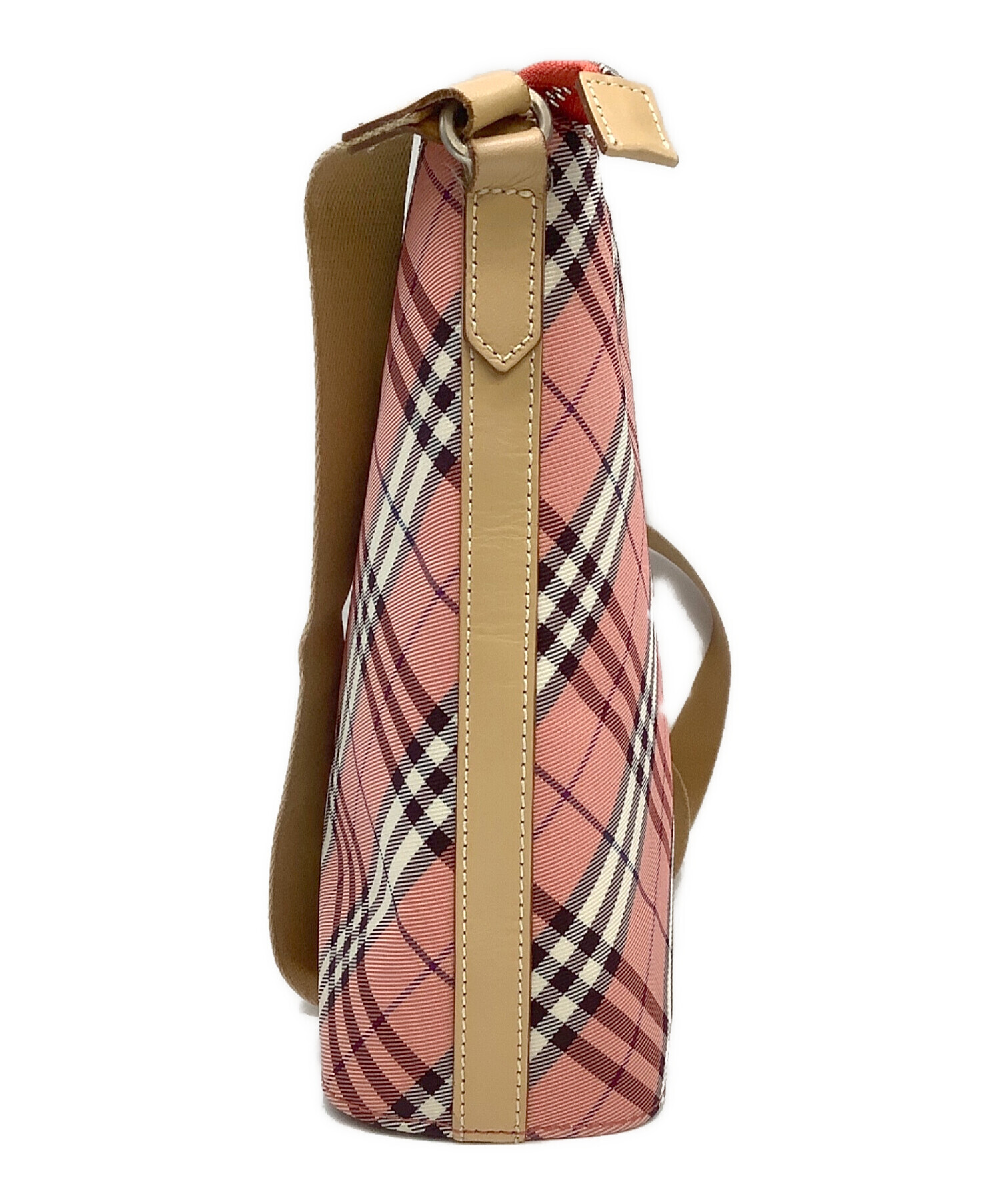 バーバリー ブルーレーベル BURBERRY BLUE LABEL 2WAYバッグ キャンバス×レザー ブラウン×ピンク/055629【中古】【本物】 中古・古着通販】BURBERRY BLUE LABEL (バーバリーロンドンブルー