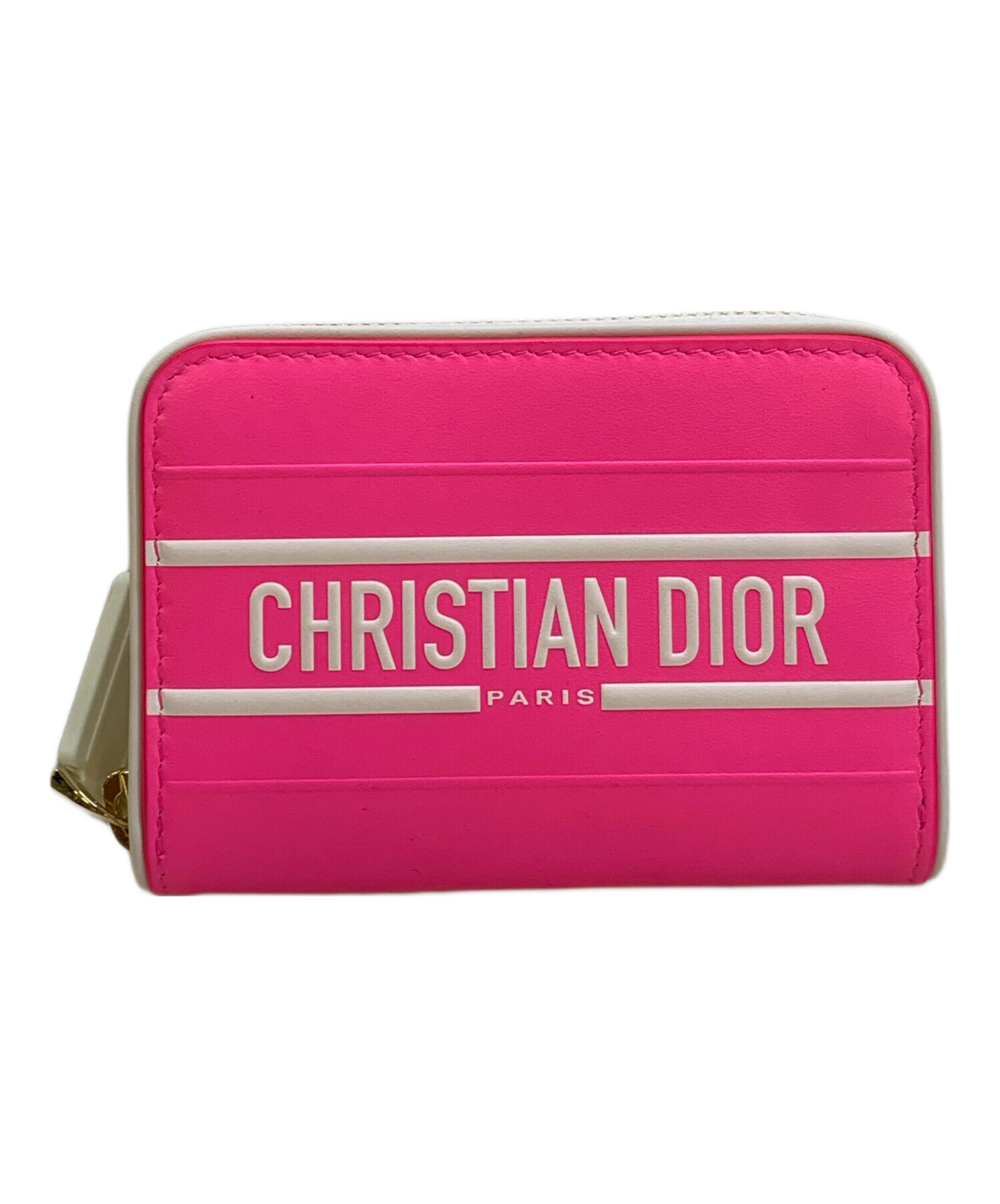 Dior 三つ折り財布 コンパクトウォレット　ピンク 中古・古着通販】Christian Dior (クリスチャン ディオール