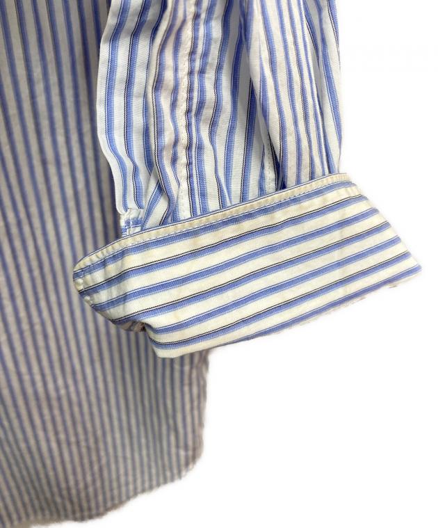 超希少コムデギャルソンオムプリュス80sストライプ開襟シルク(silk)製シャツ コムデギャルソン オムプリュスCOMME des GARCONS HOMME PLUS 染め