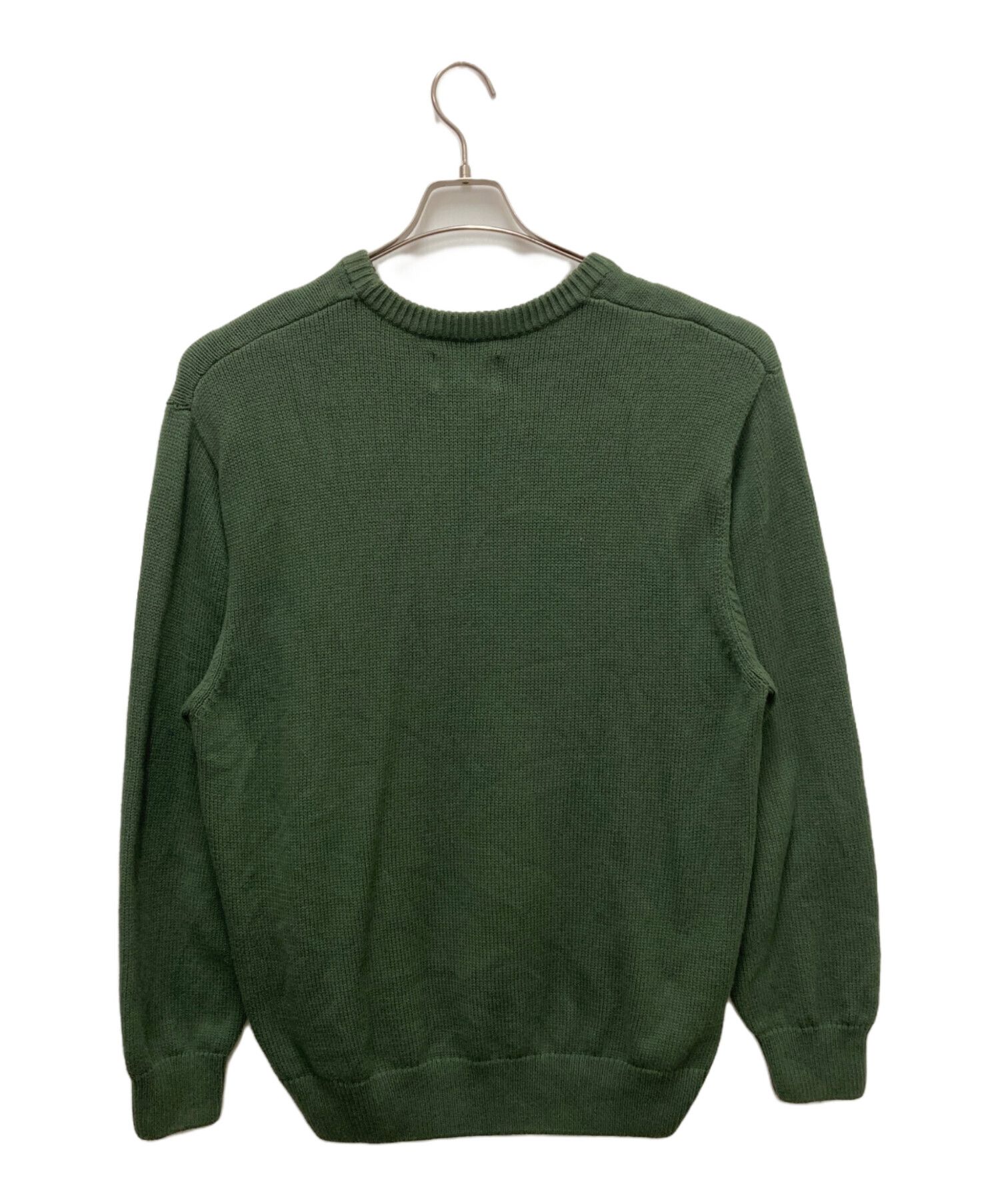 【完売品】Stussy スワールロゴ ニットセーター M グリーン 完売品】Stussy スワールロゴ ニットセーター M グリーン 完売品