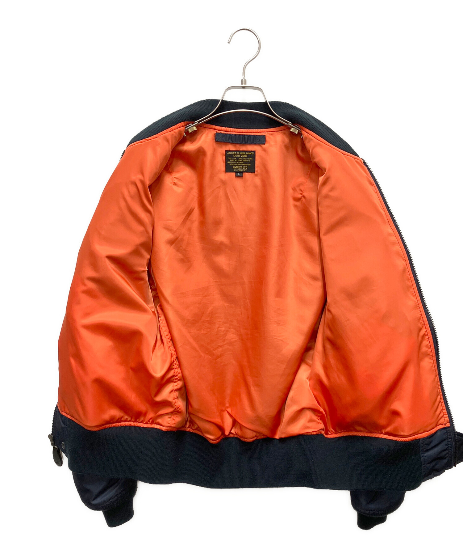 AVIREX ma-1 Lサイズ AVIREX M-1 ジャケット Lサイズ ネイビー オレンジ AVIREX