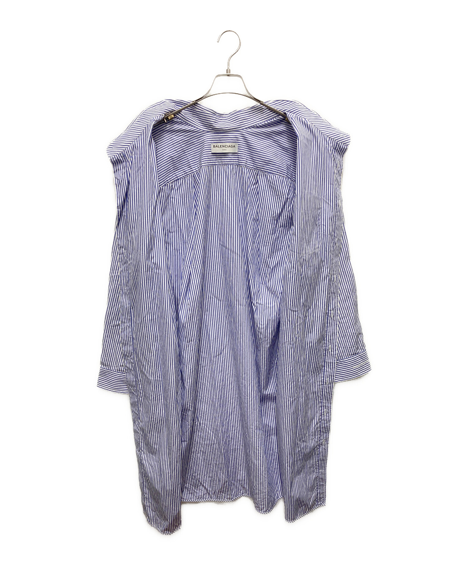 【BALENCIAGA バレンシアガ】ロングシャツワンピース 中古・古着通販】BALENCIAGA (バレンシアガ) シャツワンピース ブルー