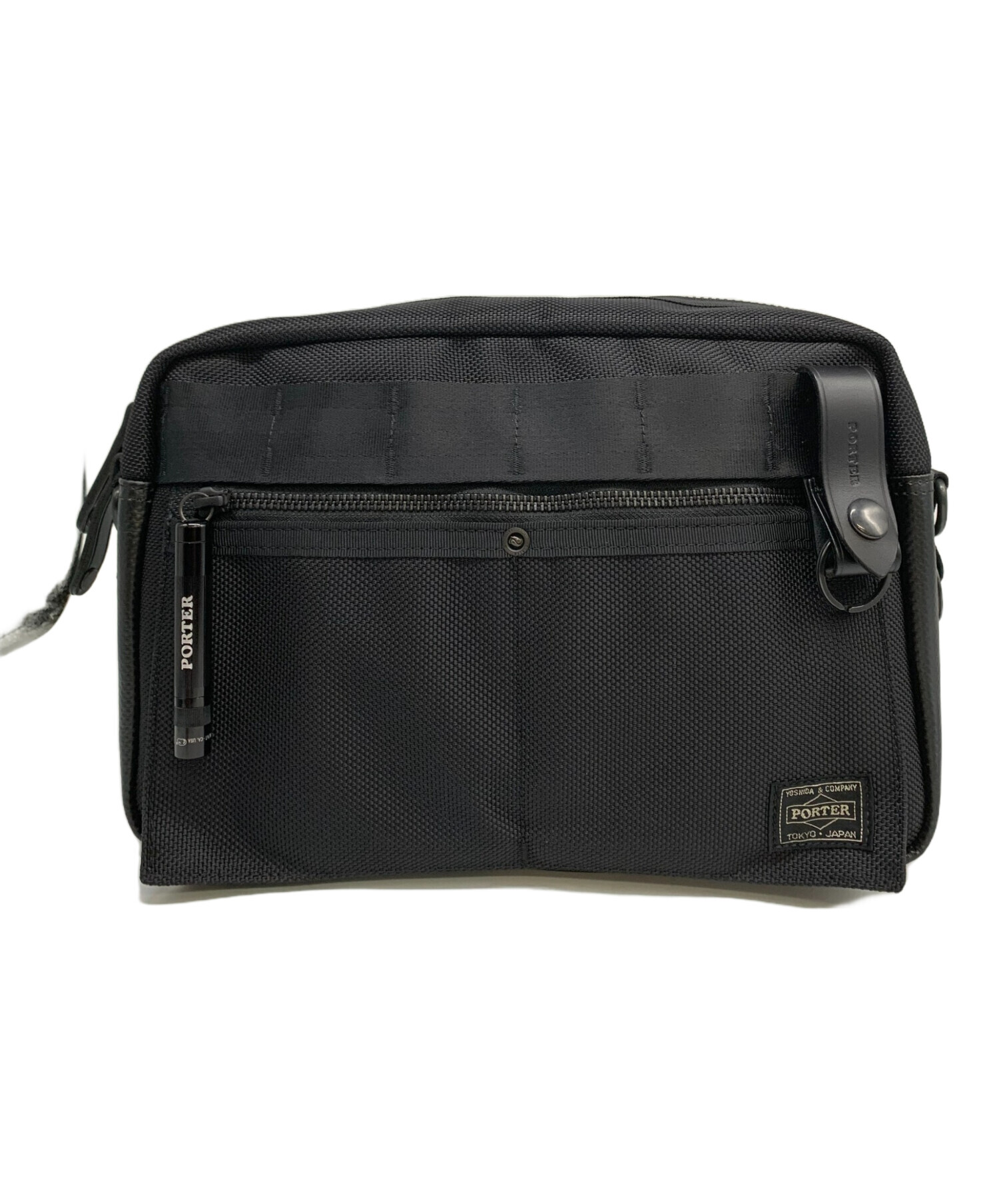 未使用近い PORTER 3049 ヒート ショルダーバッグ 黒 サコッシュ 未