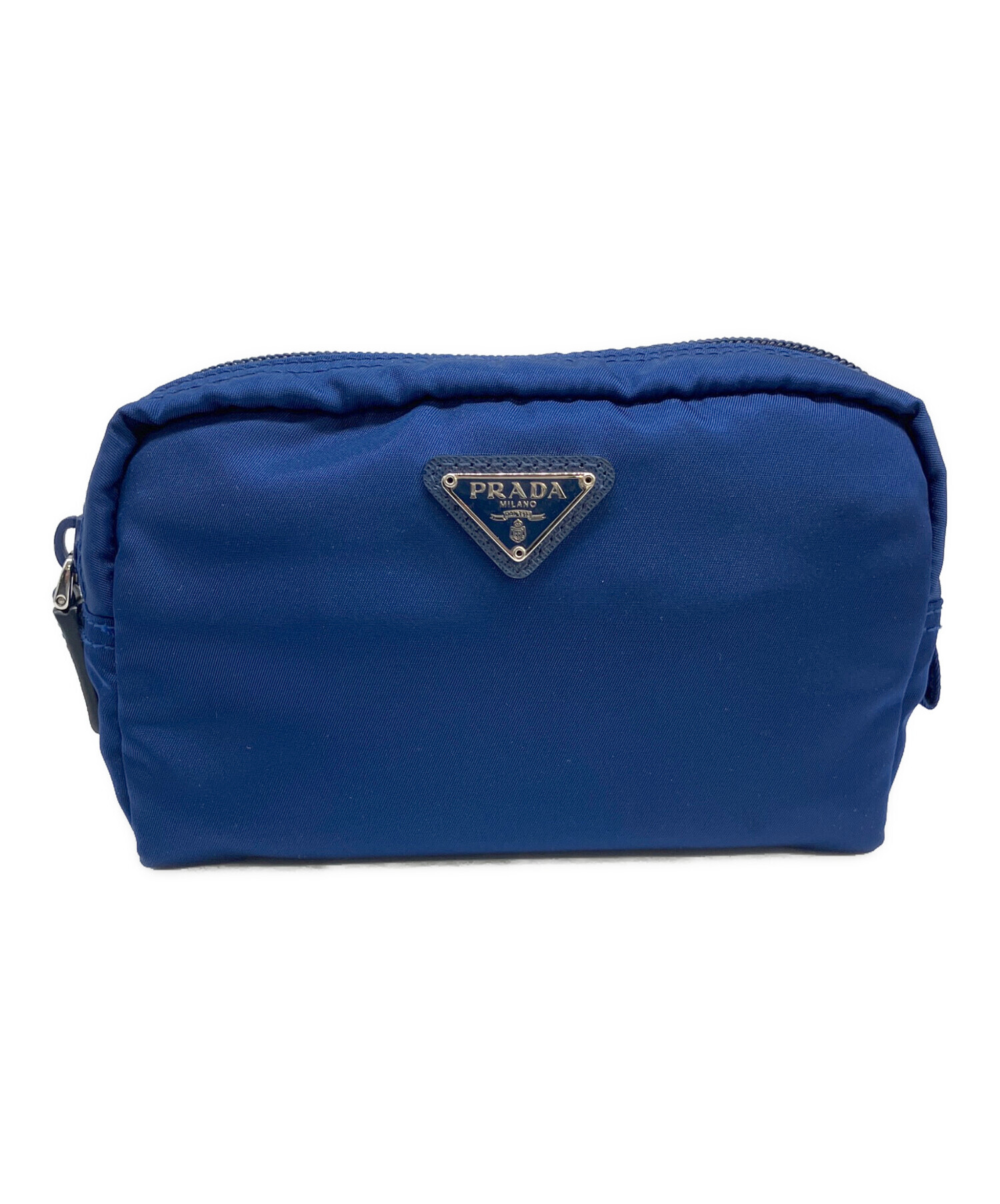 PRADA (プラダ )ナイロンポーチ 中古・古着通販】PRADA (プラダ) ナイロンポーチ ブルー