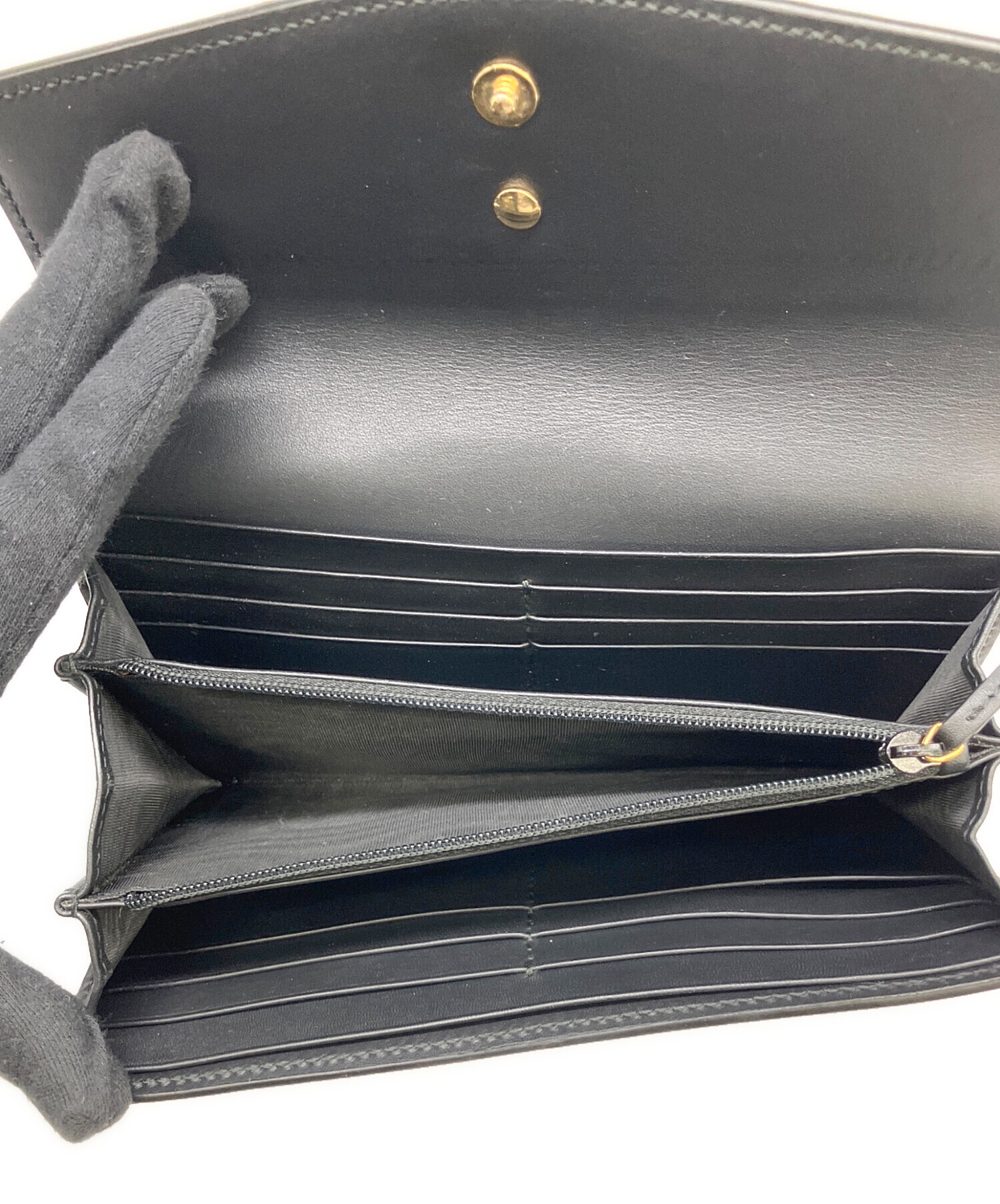 中古・古着通販】GUCCI (グッチ) 長財布 ブラック｜ブランド・古着通販
