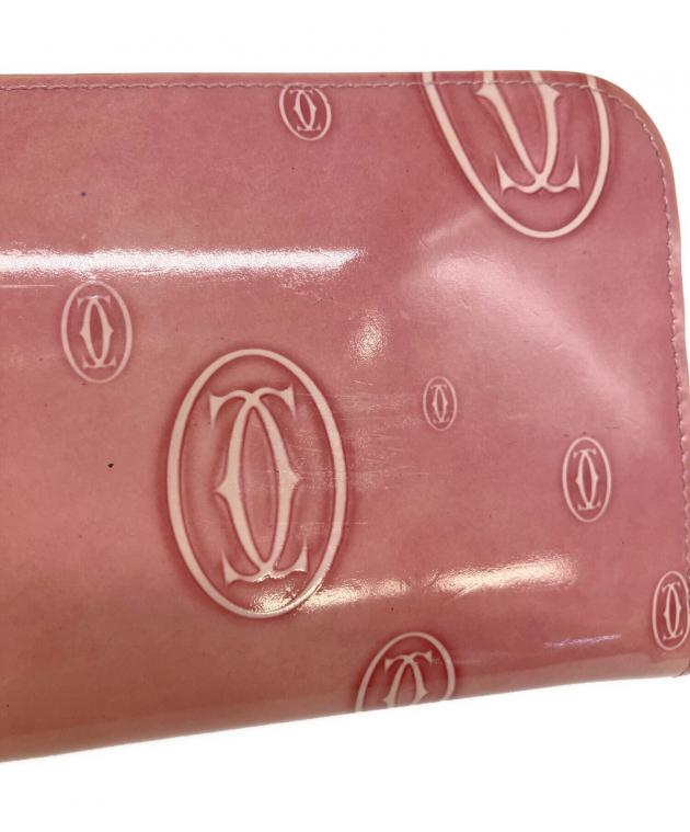 カルティエ CARTIER 長財布 2Cモチーフ ハッピーバースデー ピンク Cartier（カルティエ） 【GWタイムSALE☆30％OFF】カルティエ 長財布