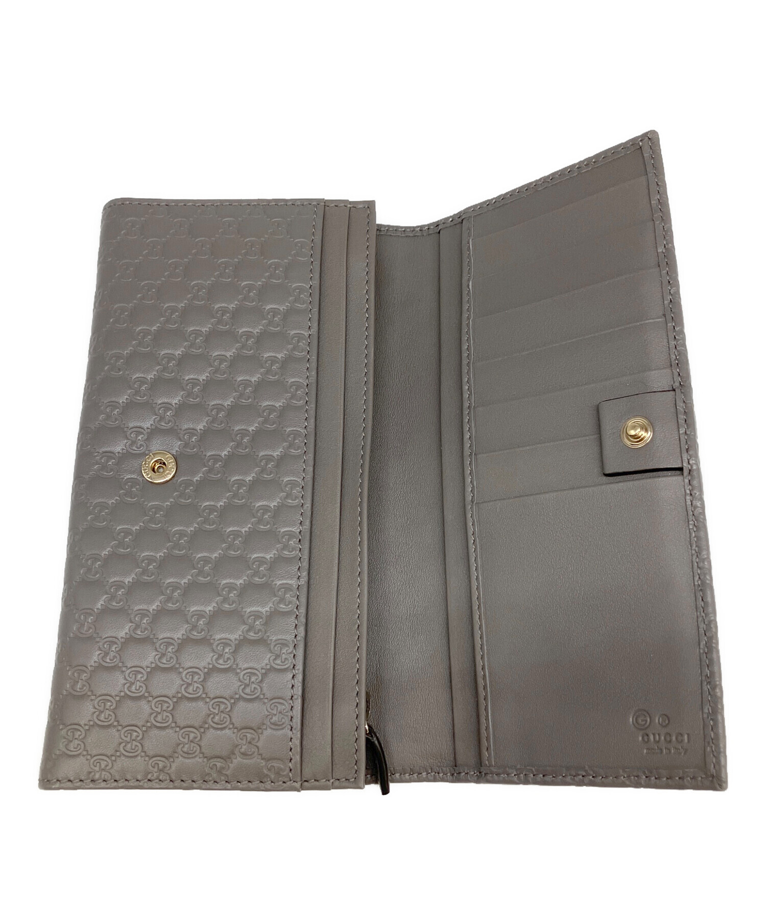 中古・古着通販】GUCCI (グッチ) 長財布 グッチシマ グレー｜ブランド