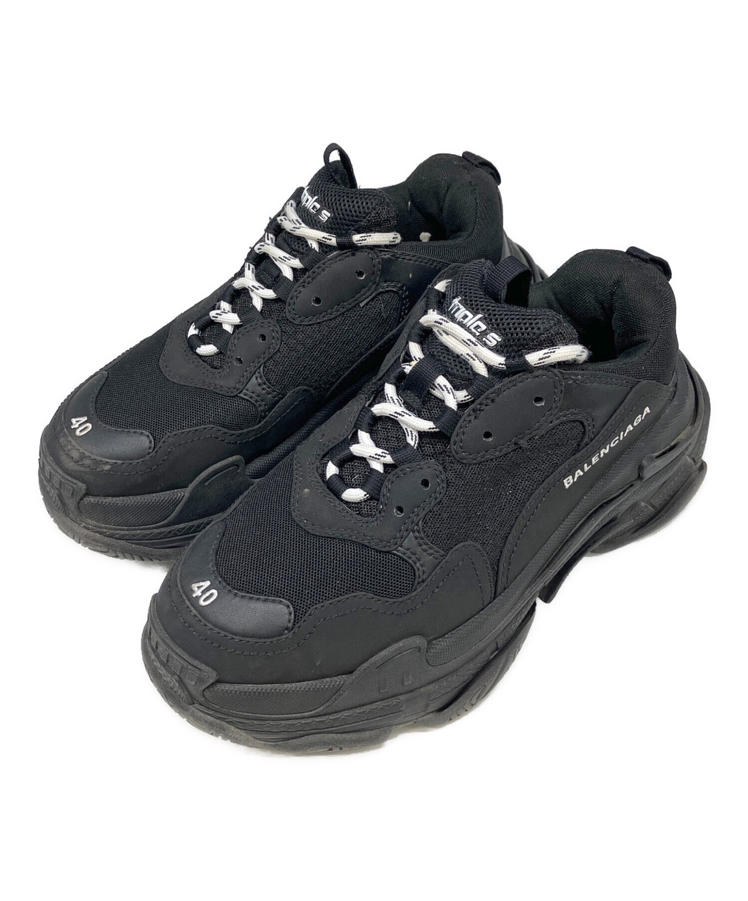 中古・古着通販】BALENCIAGA (バレンシアガ) TRIPLE S ブラック サイズ 