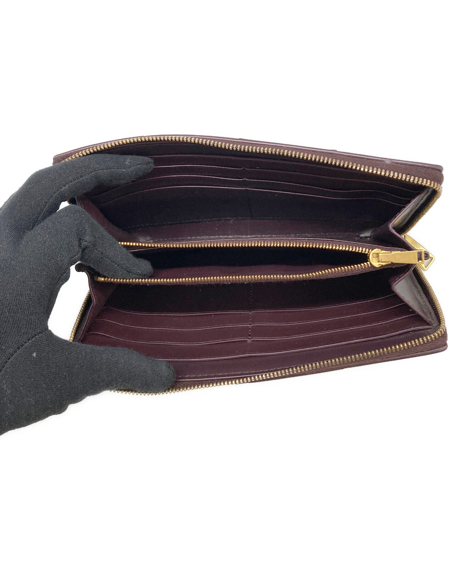 中古・古着通販】BOTTEGA VENETA (ボッテガベネタ) 長財布 ボルドー