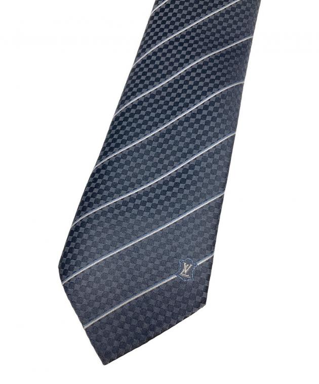 LouisVUITTONグレー 青 ストライプ ネクタイ 中古・古着通販】LOUIS VUITTON (ルイ ヴィトン) ネクタイ グレー