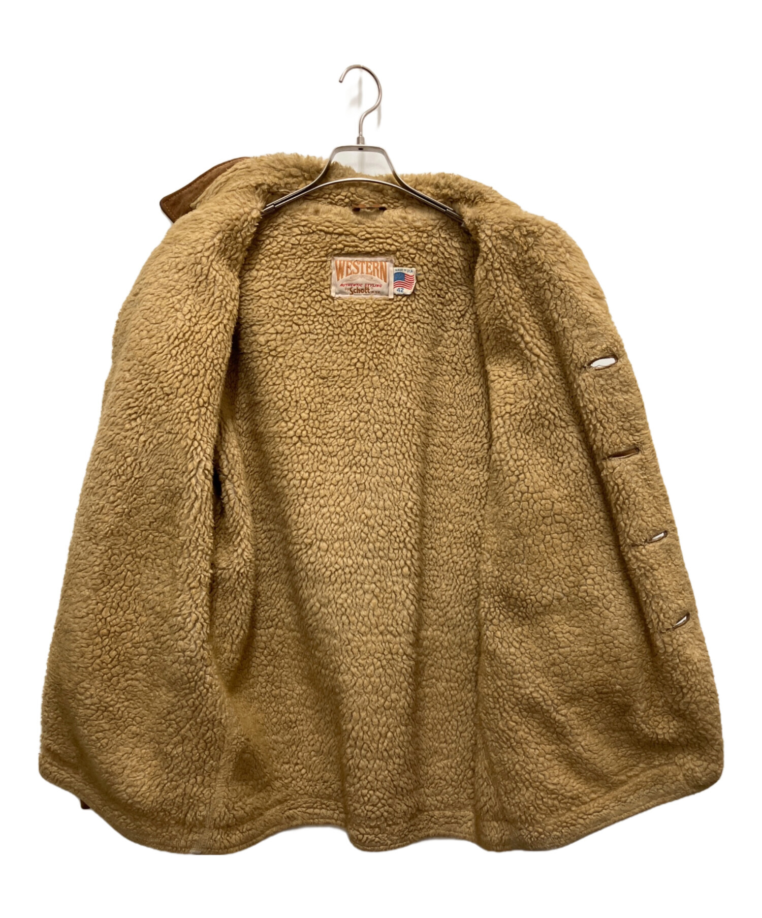 【オーラ】ビッグサイズ42！ヴィンテージ　ショット　スエード　ウエスタン 中古・古着通販Schott (ショット) ウエスタンスウェードボアランチ