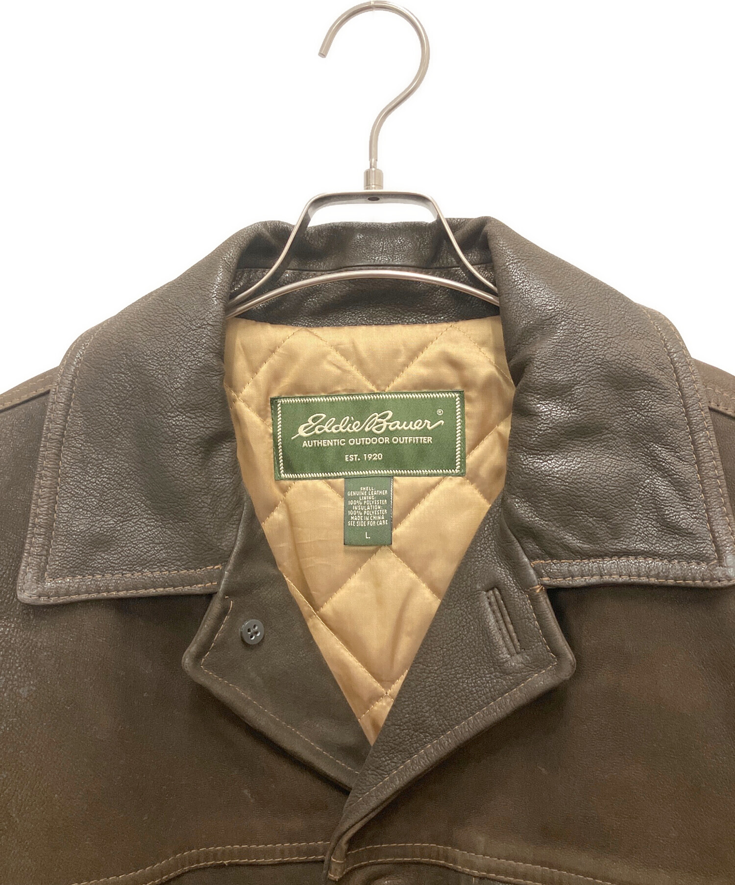 Eddie Bauer ブラウンレザージャケット Eddie Bauer 牛革ブラウン