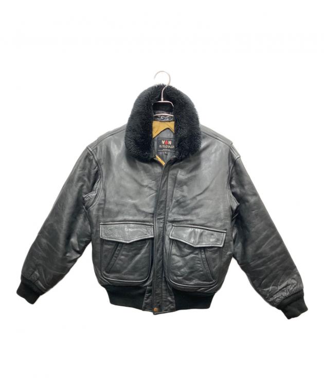 VAN JAC ブラック レザージャケット 中古・古着通販】VAN JAC (ヴァン・ヂャケット) レザージャケット