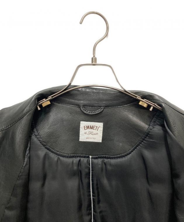 未使用タグ付き エンメティ レザージャケット シングル ライダース ラムレザー 中古・古着通販】EMMETI (エンメティ) ラムレザーシングルライダース