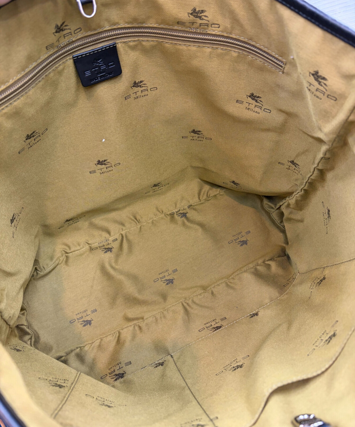 中古・古着通販】ETRO (エトロ) ペイズリー柄トートバッグ ブラック