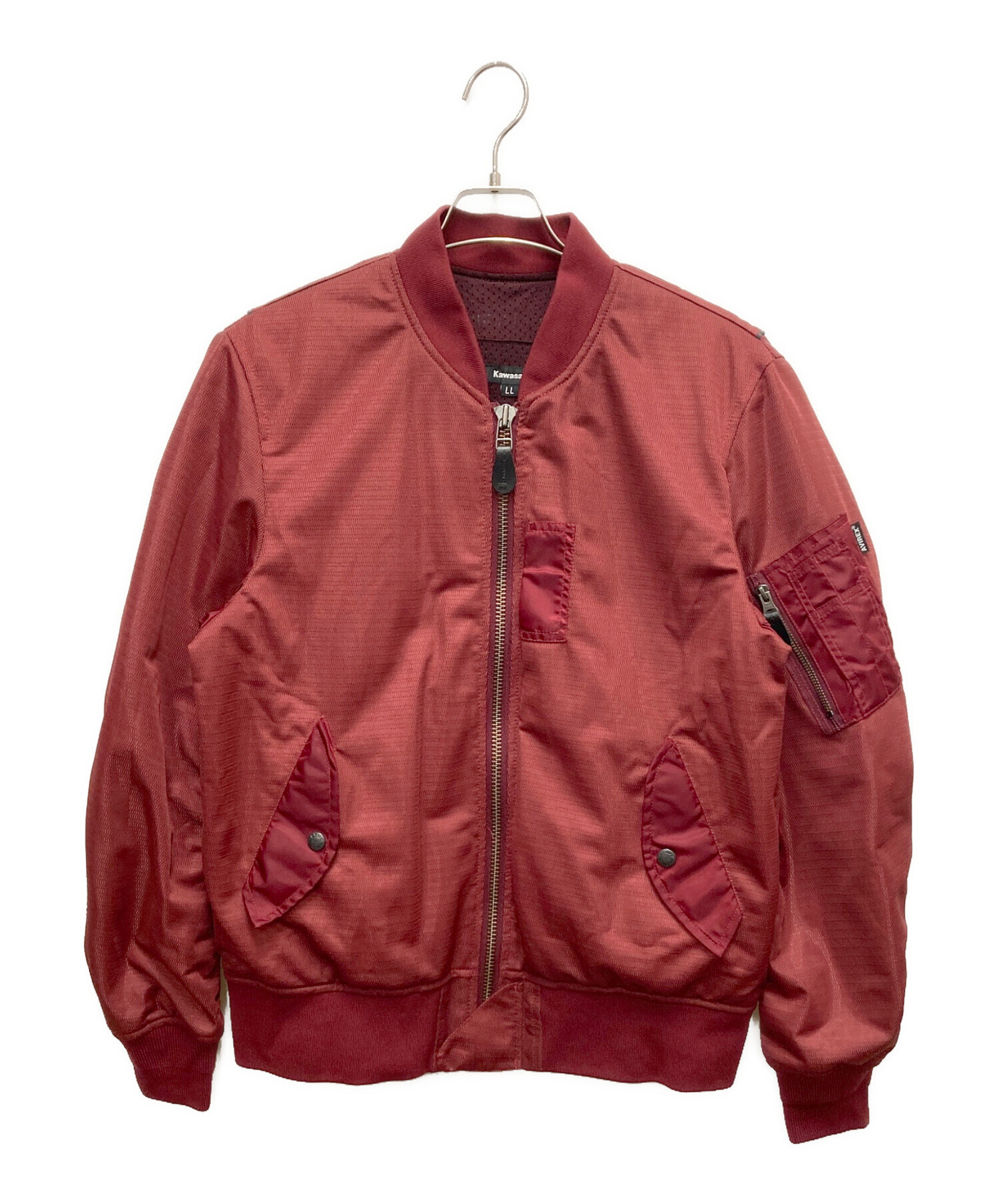 中古・古着通販】kawasaki (カワサキ) メッシュMA-1ジャケット レッド 