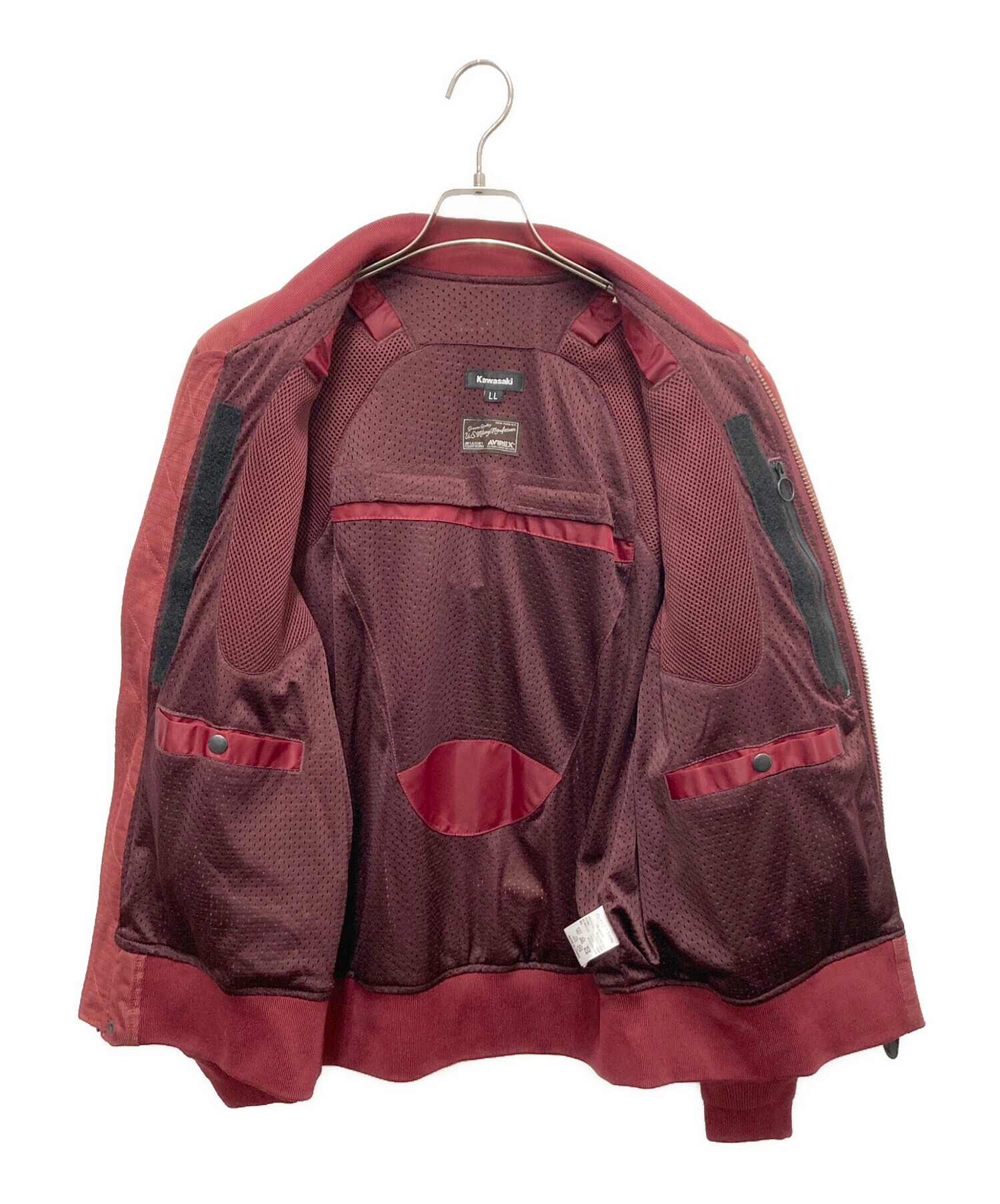 中古・古着通販】kawasaki (カワサキ) メッシュMA-1ジャケット レッド 