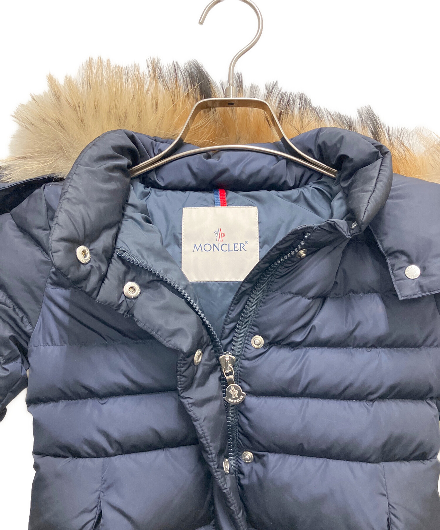 モンクレール ネイビー ナイロンジャケット ストライプ付き
