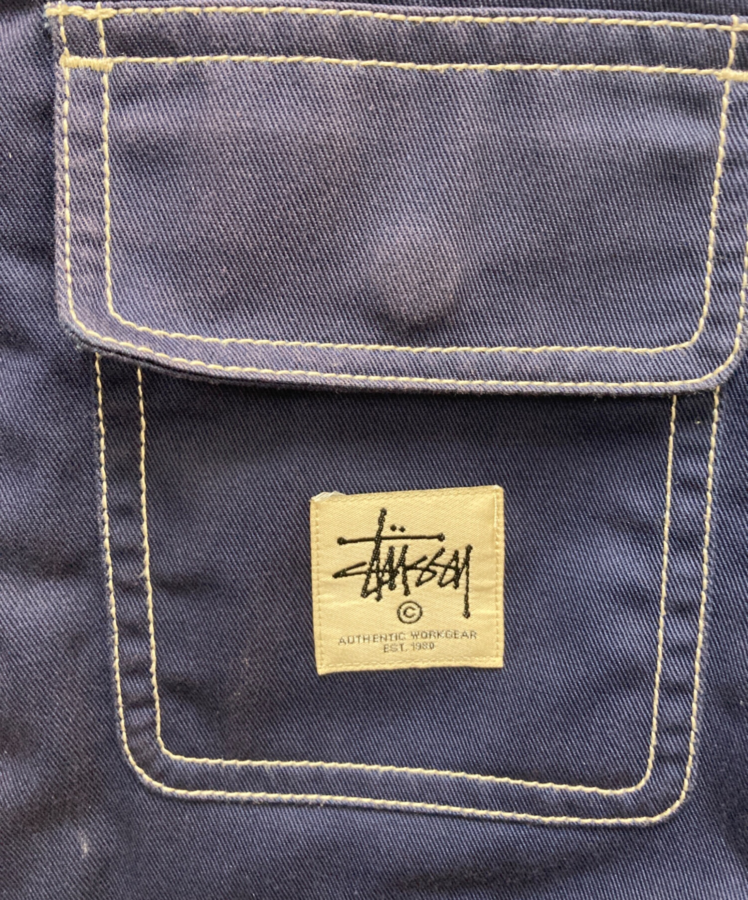 中古・古着通販】stussy (ステューシー) ワークベスト ネイビー サイズ