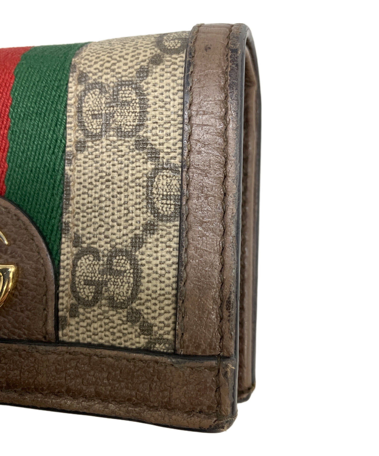中古・古着通販】GUCCI (グッチ) 2つ折り財布 ブラウン｜ブランド