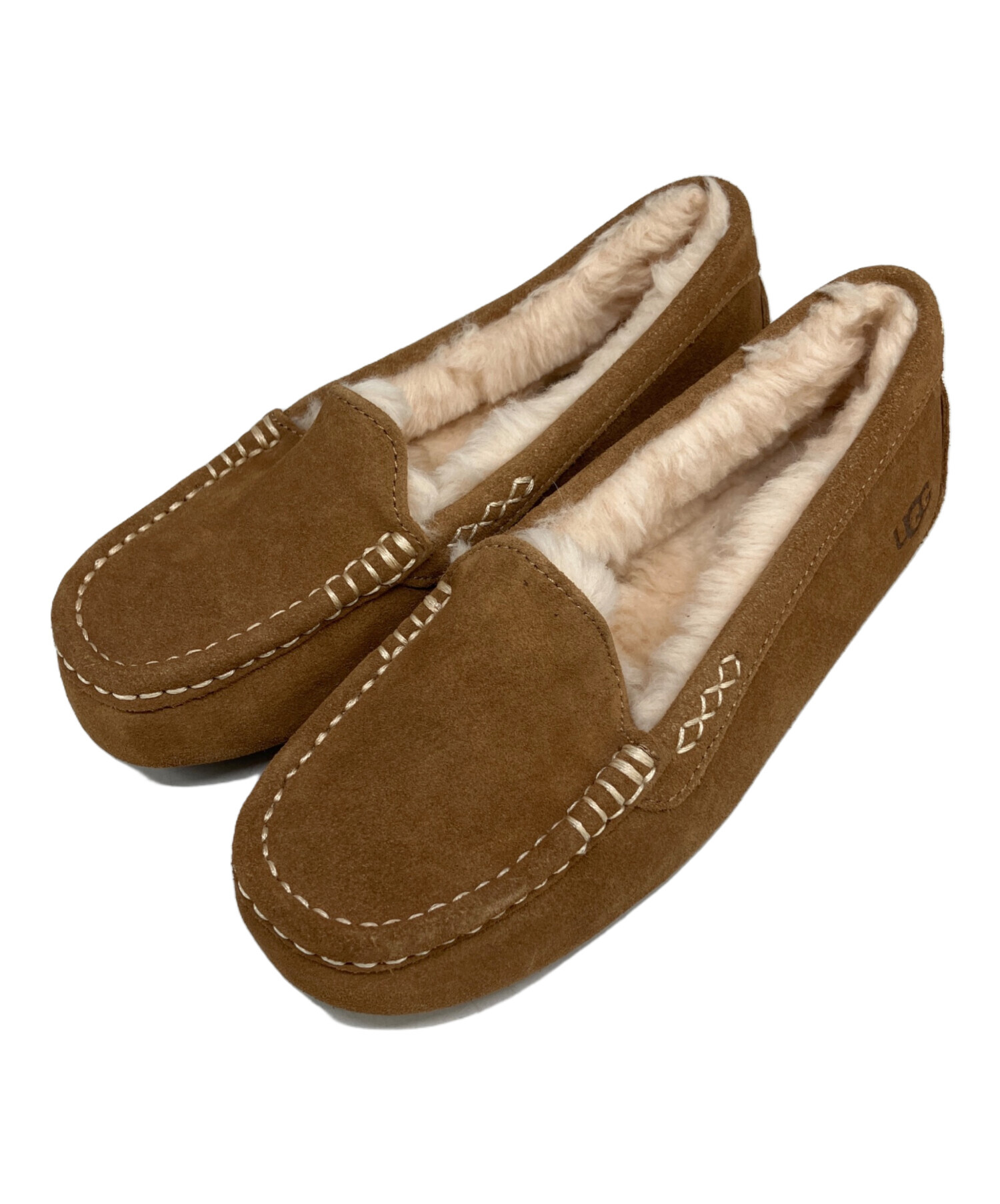 UGG ベージュ モカシンスタイル ムートンショートブーツ24cm中古 中古・古着通販】UGG (アグ) モカシンシューズ ベージュ サイズ:23