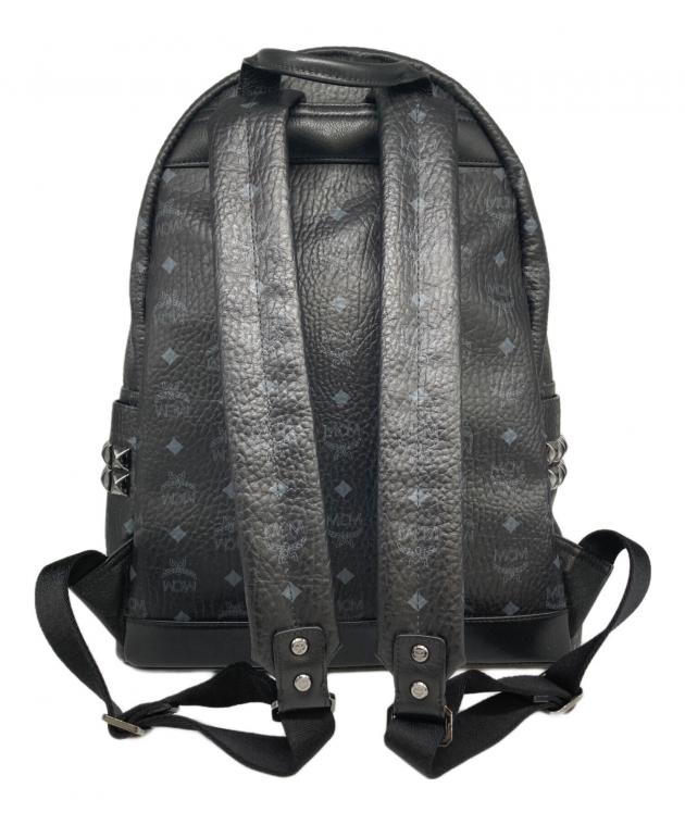MCM スタッズ付き ブラックリュック　Sサイズ 中古・古着通販】MCM (エムシーエム) スタッズ付リュック ブラック