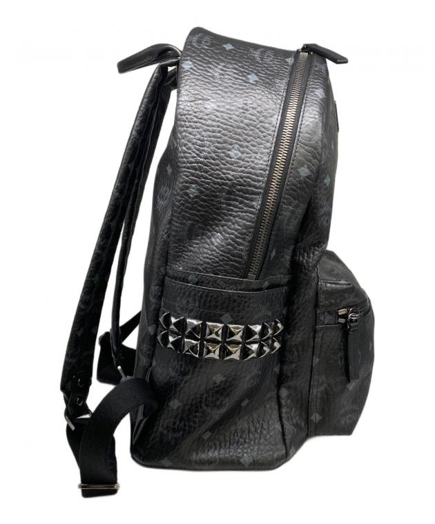 中古・古着通販】MCM (エムシーエム) スタッズ付リュック ブラック