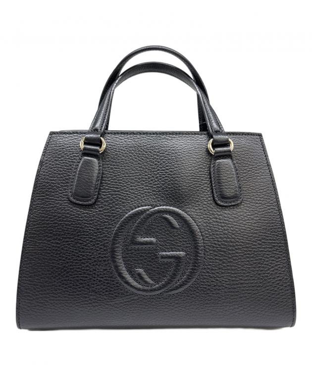 中古・古着通販】GUCCI (グッチ) ハンドバッグ ブラック｜ブランド