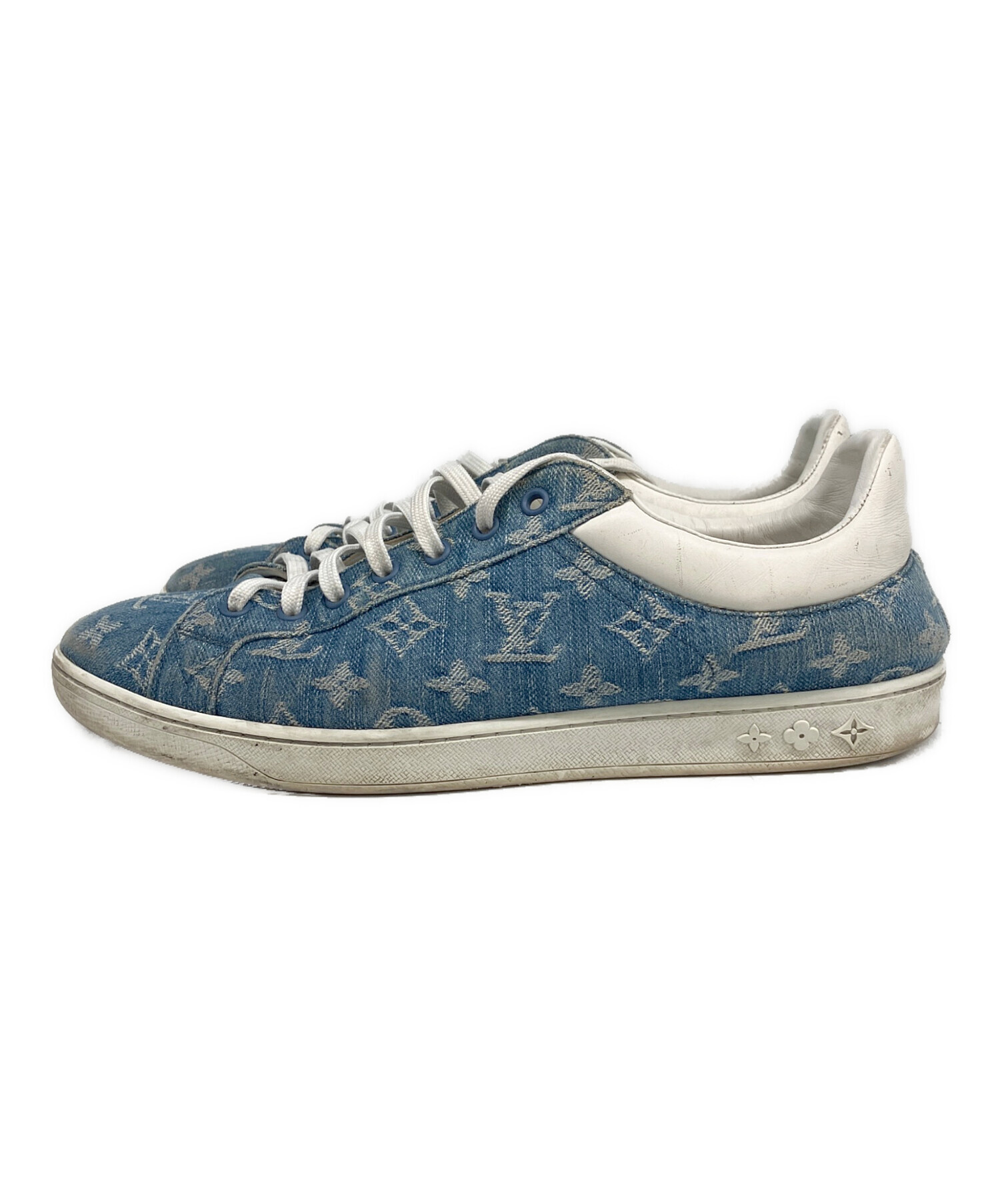 LOUIS VUITTON(ルイ・ヴィトン) モノグラム・デニム ルクセンブルグ ローカット スニーカー アパレル ファッション シューズ 靴 11 モノグラムデニム レザー ブルー青 ホワイト白 MS1210 メンズ 40802155229【中古】【アラモード】 中古・古着通販】LOUIS VUITTON (ルイ ヴィトン) ルクセンブルク