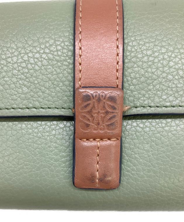 中古・古着通販】LOEWE (ロエベ) 3つ折り財布 グリーン｜ブランド
