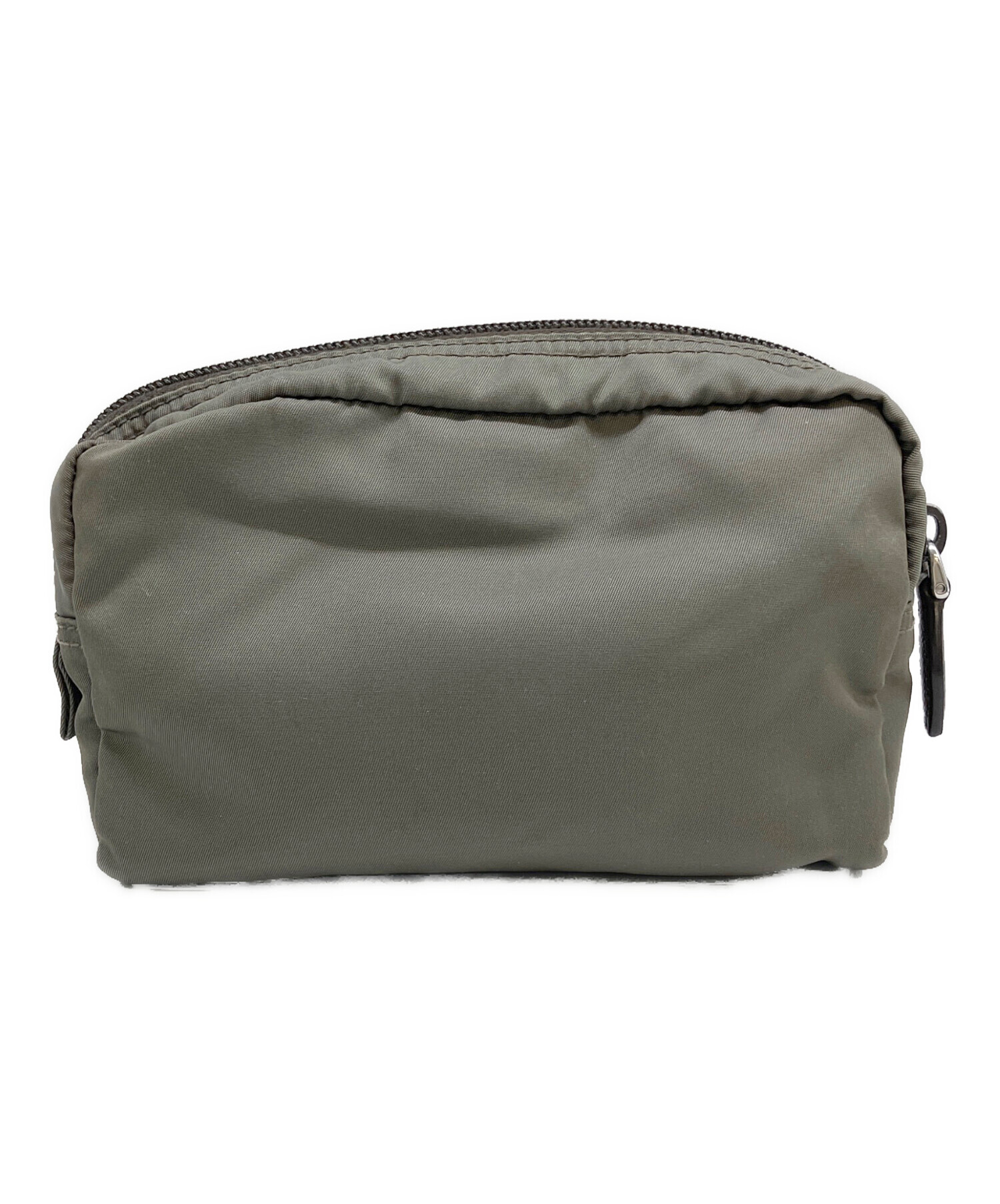 中古・古着通販】PRADA (プラダ) ナイロンコスメポーチ グリーン