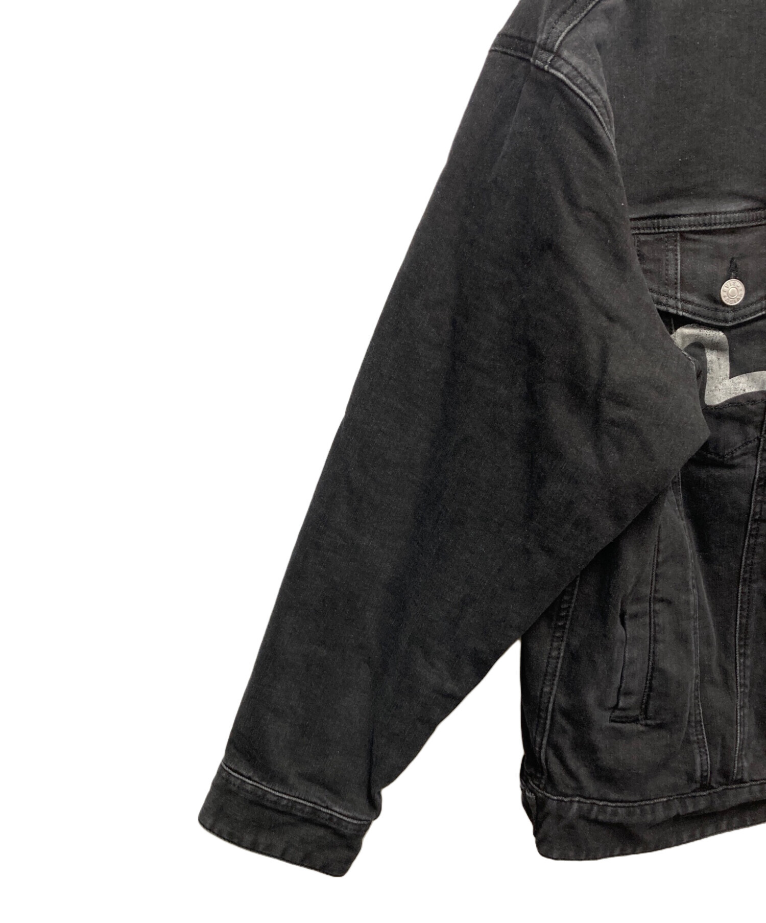 中古・古着通販】EVISU (エヴィス) デニムジャケット ブラック サイズ