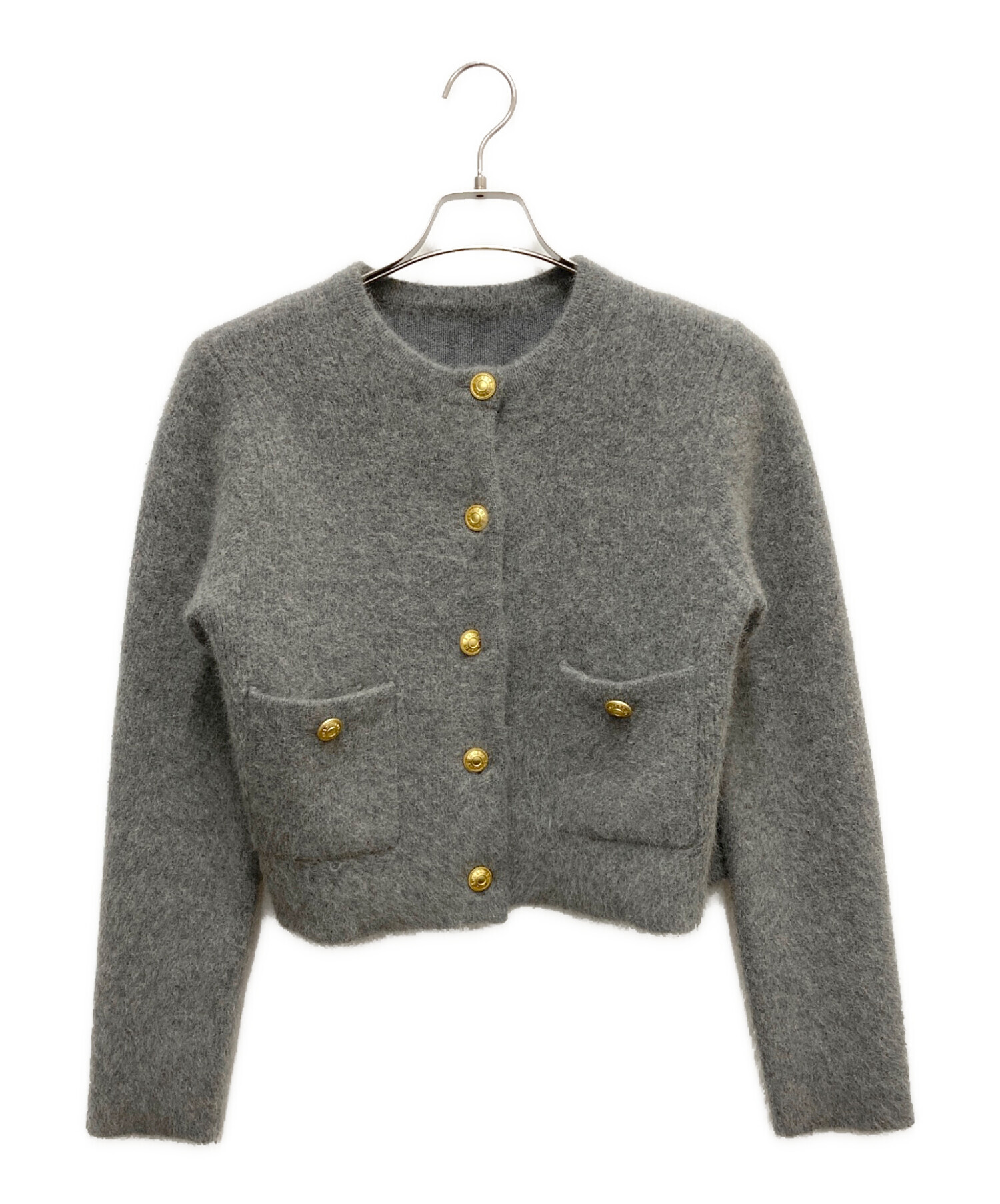 中古・古着通販】anuans (アニュアンス) ラクーンブレンドノーカラー