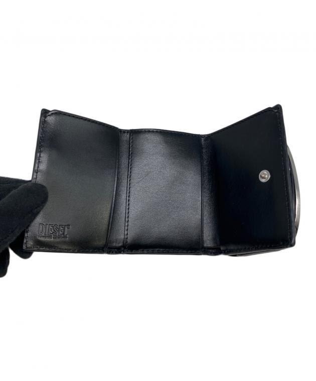 DIESEL メンズ 三つ折財布 ブラック（ほぼ未使用） 中古・古着通販】DIESEL (ディーゼル) 3つ折り財布 ブラック｜ブランド