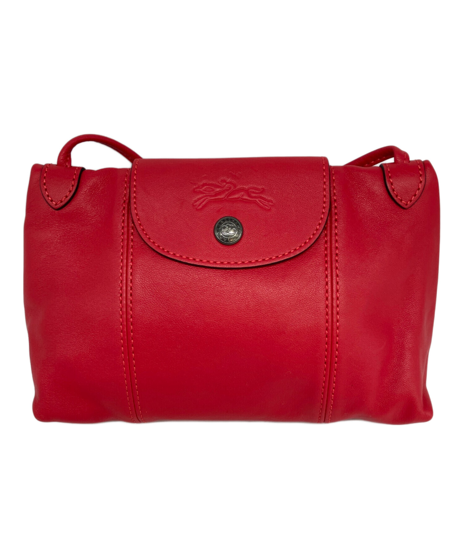 LONGCHAMP ボディバッグ 中古・古着通販】LONGCHAMP (ロンシャン) クロスボディバッグ レッド